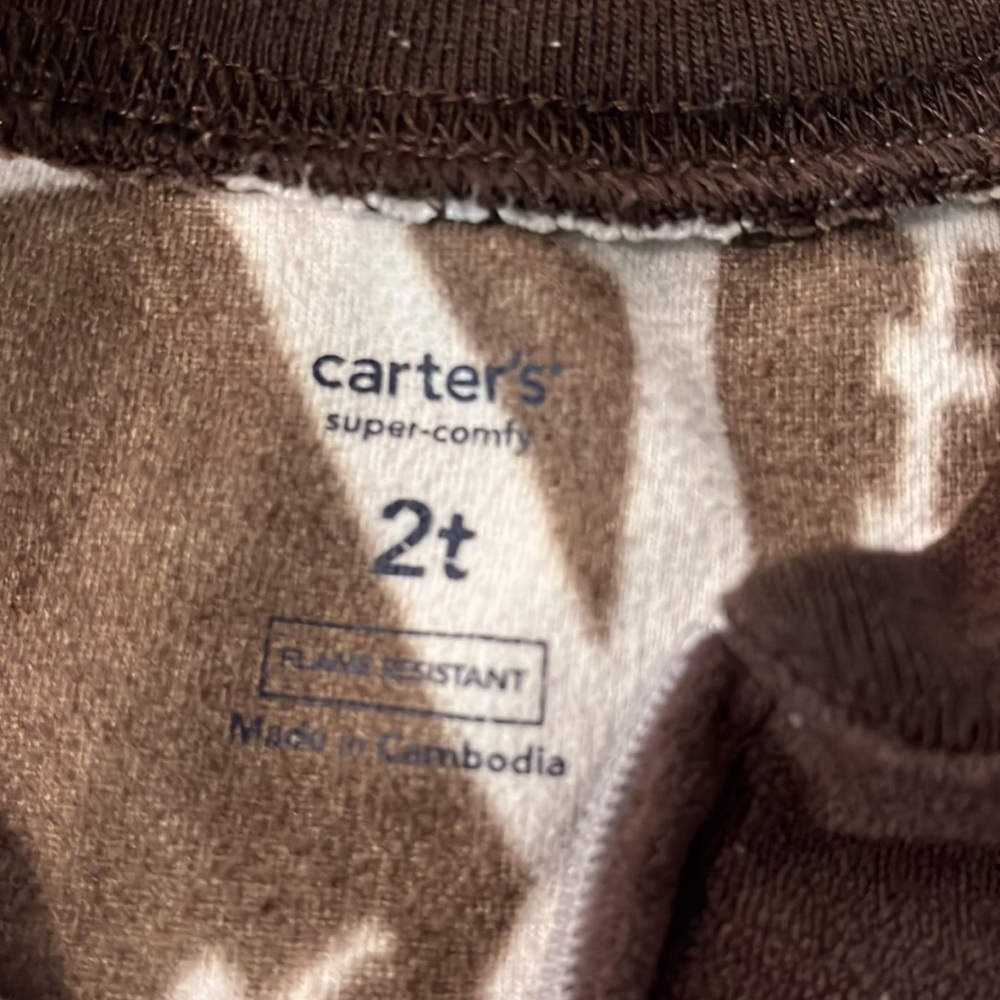 Carters Fleece Footed Football Pajamas size 2T EUC - Picture 3 of 4